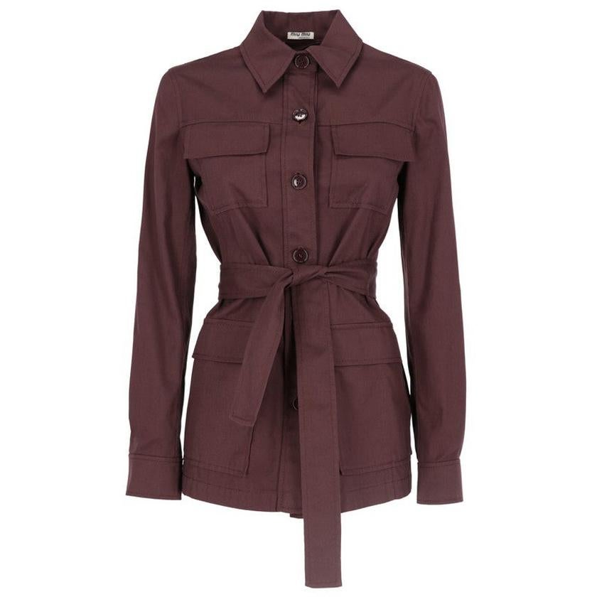 2010s Miu Miu Brown Belted Jacket