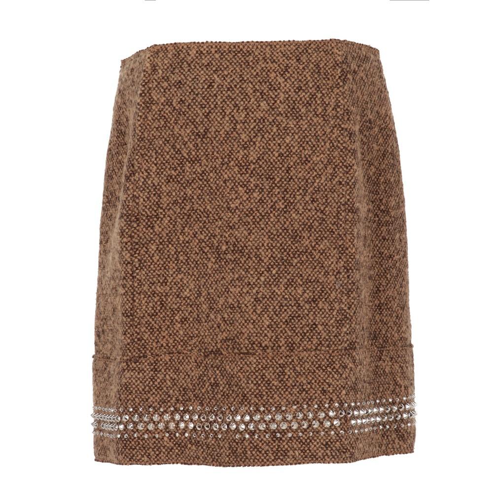 2010s Miu Miu Brown Wool Skirt In Good Condition In Lugo (RA), IT
