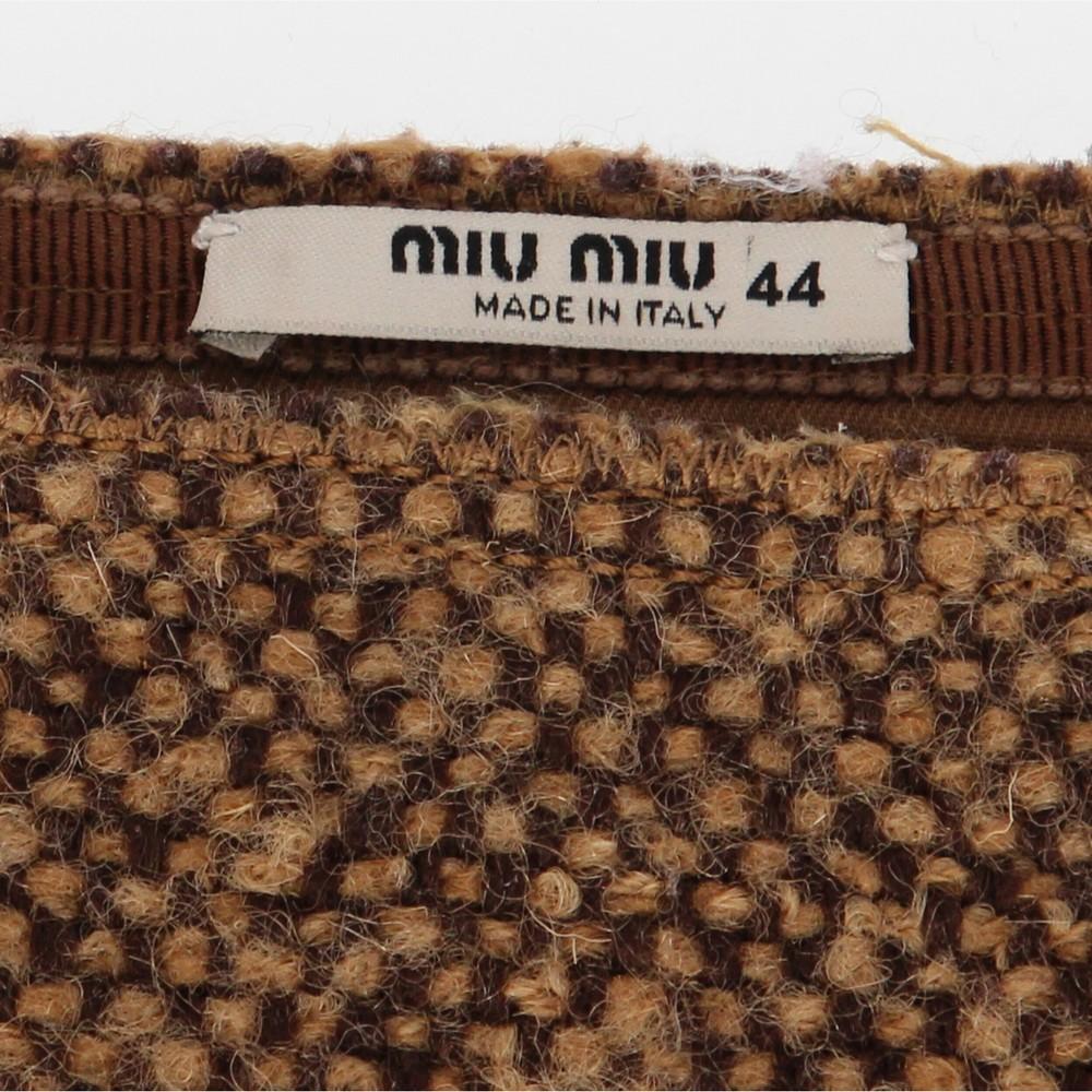 2010s Miu Miu Brown Wool Skirt 1
