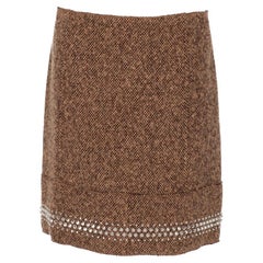 2010s Miu Miu Brown Wool Skirt