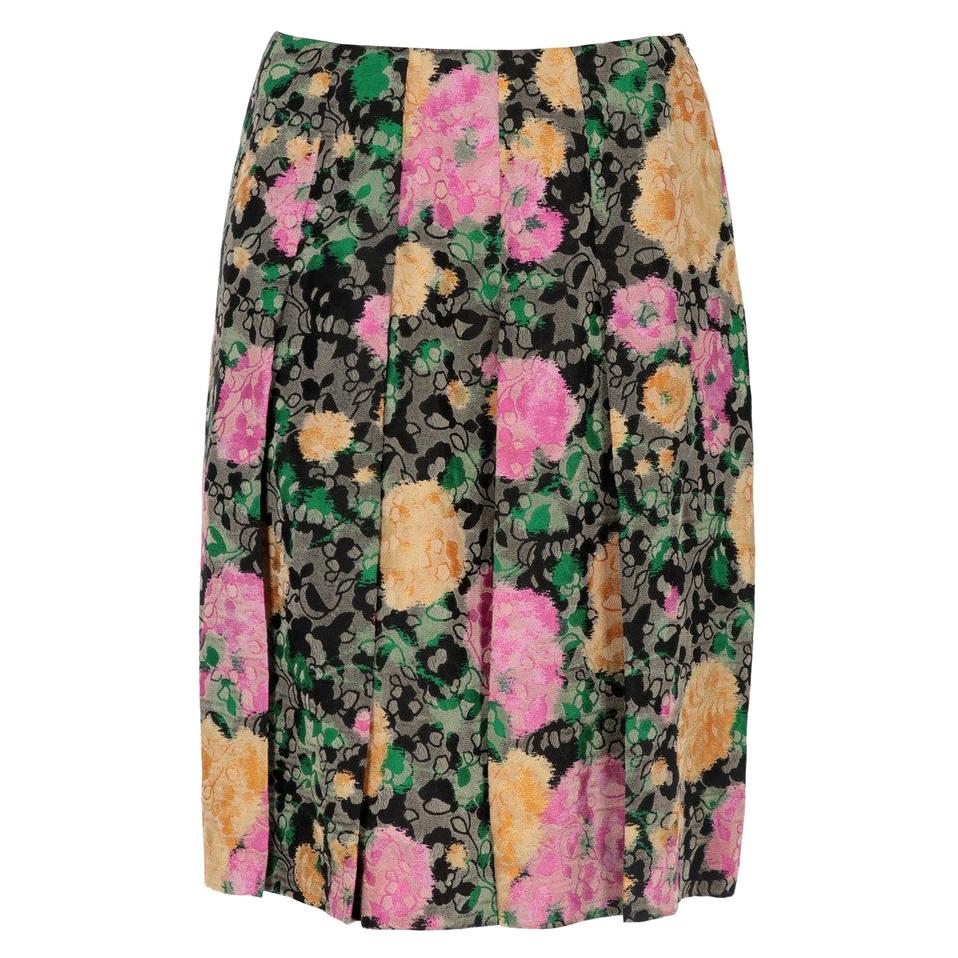 2010s Miu Miu Floral Midi Skirt