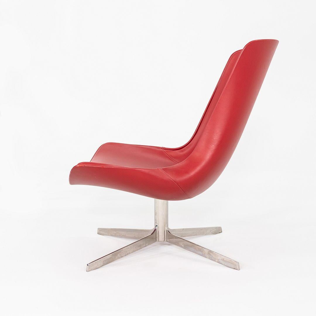 2010s Monica Forster para Bernhardt Design Sillón giratorio Vika de piel Moderno en venta