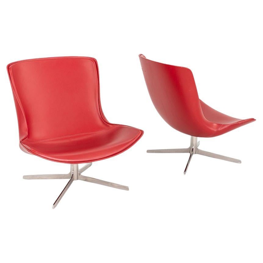 2010s Monica Forster for Bernhardt Design Vika Swivel Lounge Chair in Leather