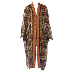 MORPHEW COLLECTION Bronze Gold Lamé Silk Chiffon Cocoon Made From 1970S Materia MORPHEW COLLECTION Bronze Gold Lamé Silk Chiffon Cocoon Made From 1970S Materia