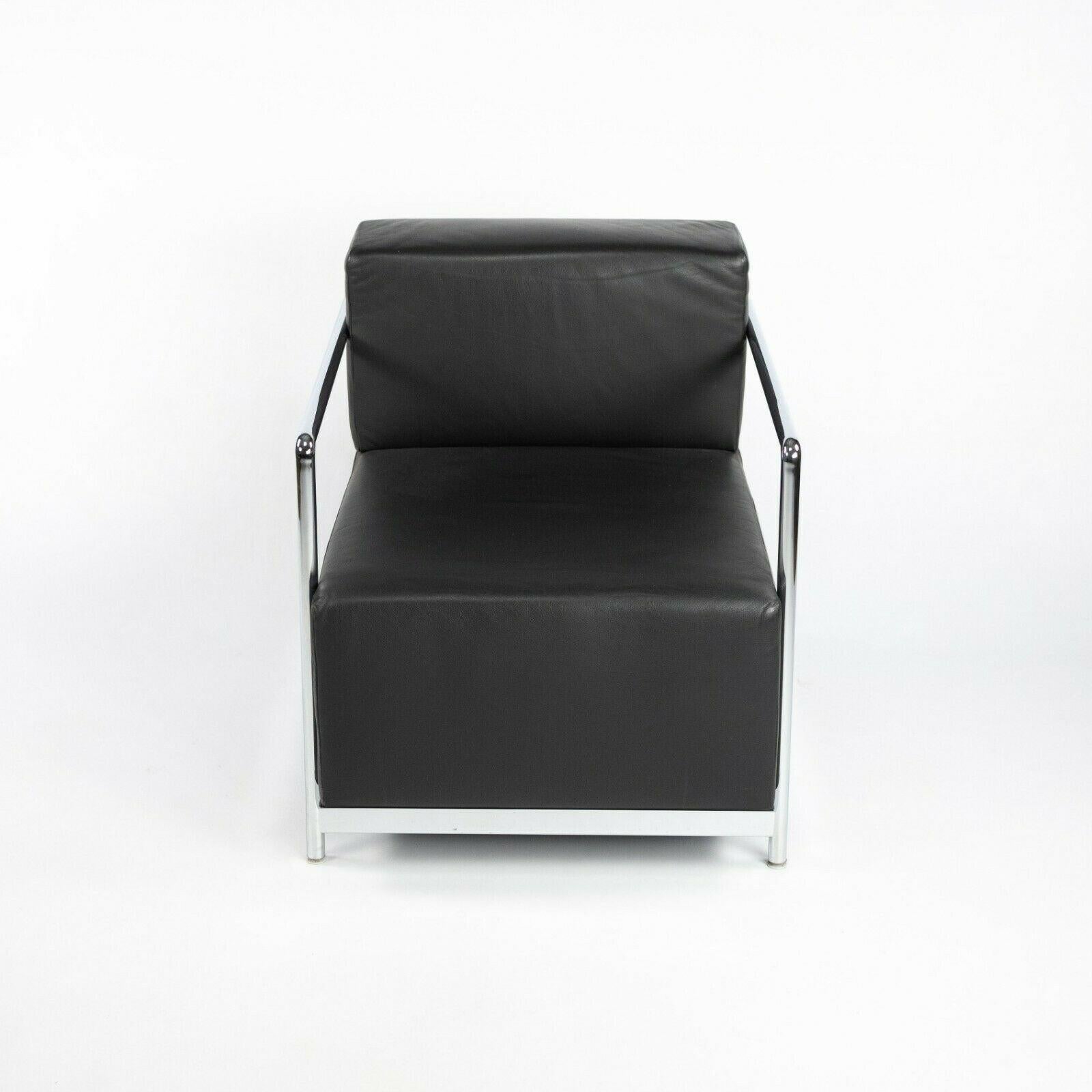 2010s Paire de chaises longues en cuir avec cadres chromés de Bernhardt Design/One en vente 3