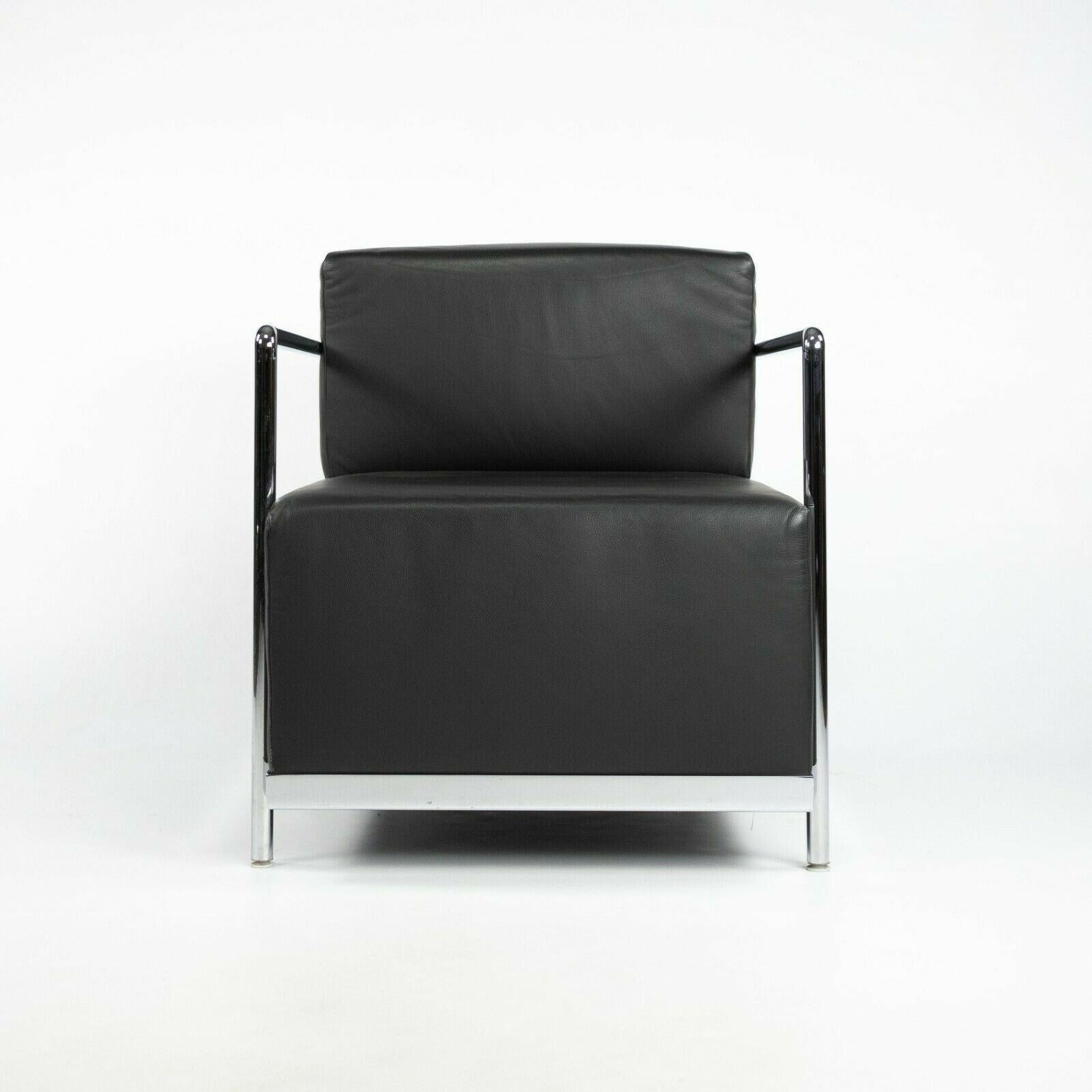 2010s Paire de chaises longues en cuir avec cadres chromés de Bernhardt Design/One en vente 4