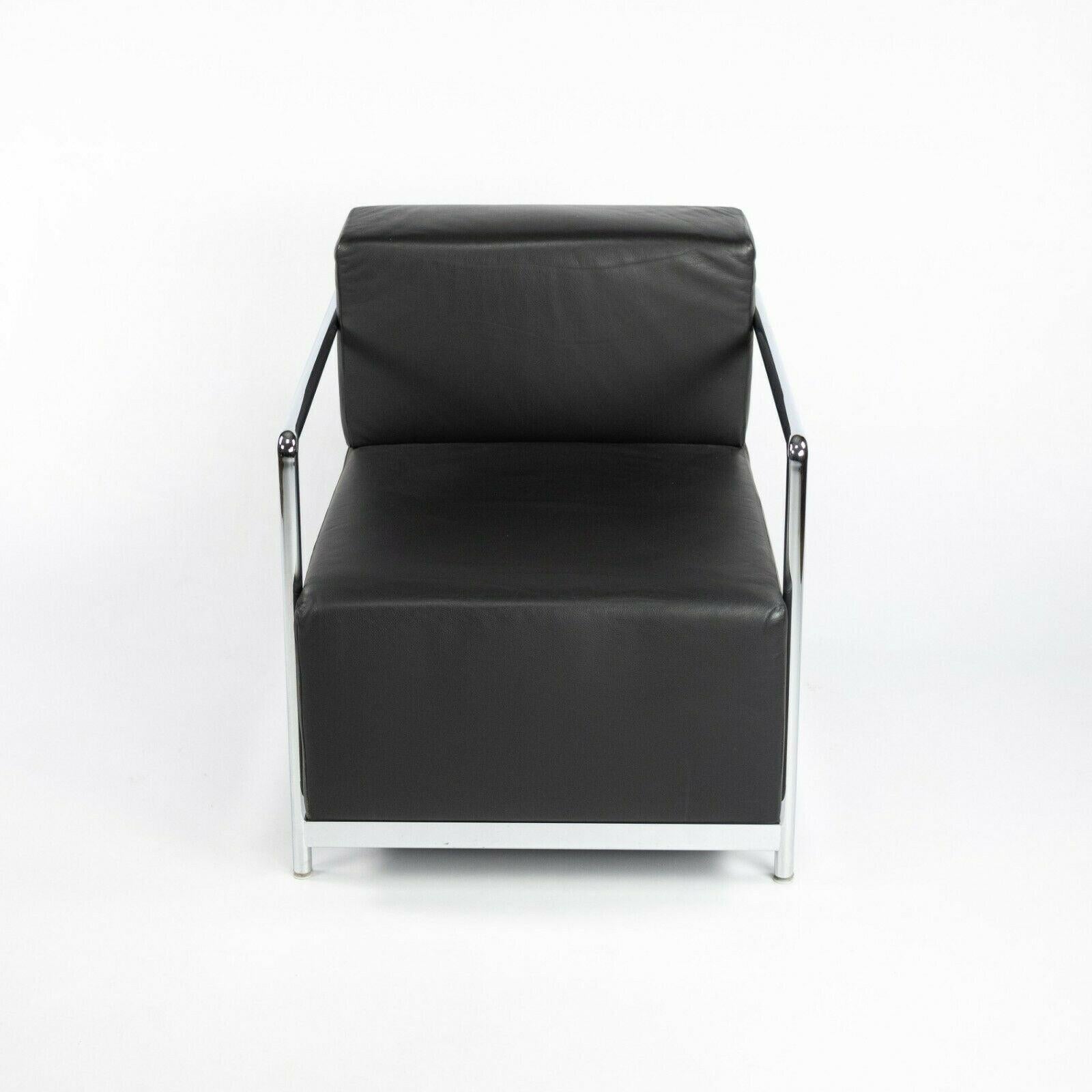 2010s Paire de chaises longues en cuir avec cadres chromés de Bernhardt Design/One en vente 5