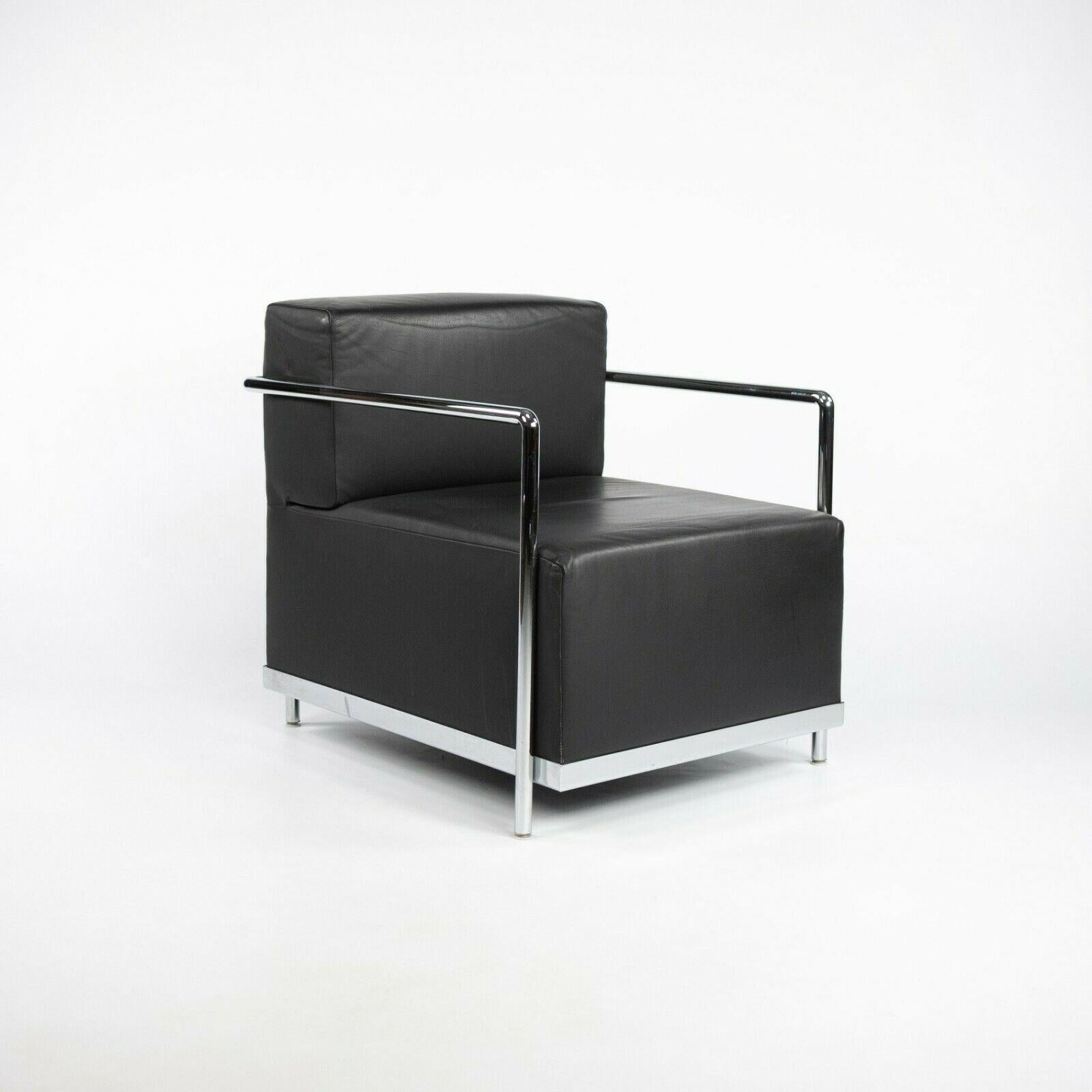 2010s Paire de chaises longues en cuir avec cadres chromés de Bernhardt Design/One en vente 2