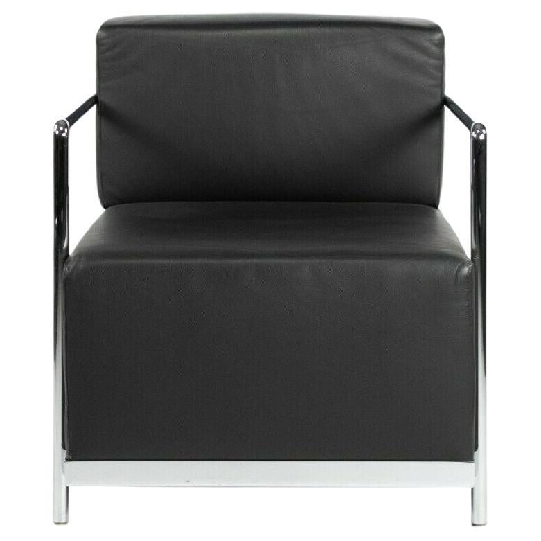 2010s Paire de chaises longues en cuir avec cadres chromés de Bernhardt Design/One