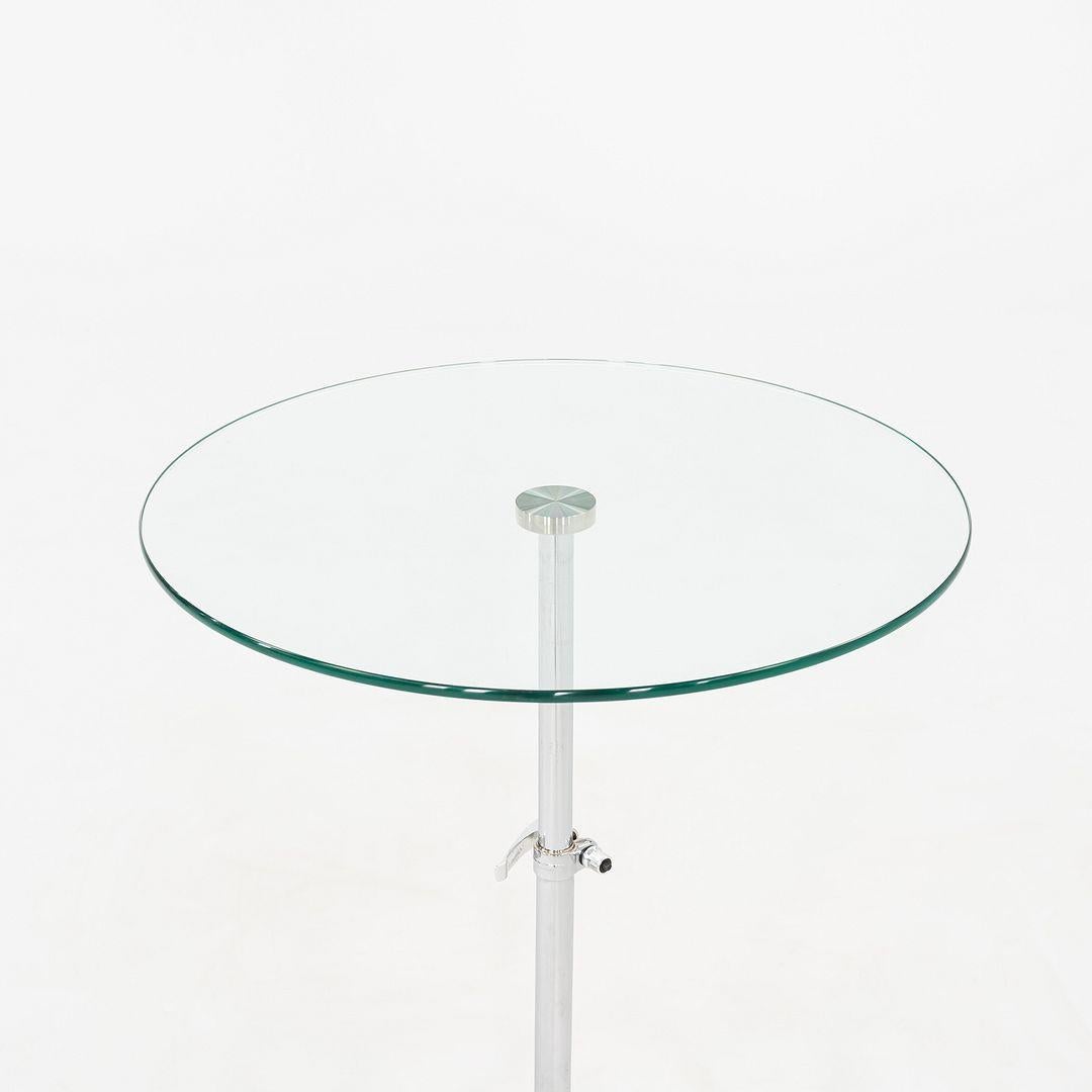 XXIe siècle et contemporain 2010s Pair of Chromed Steel and Glass Adjustable Side Tables en vente