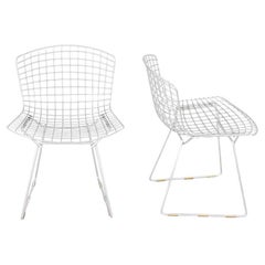 Coppia di sedie da pranzo degli anni 2010 di Harry Bertoia per Knoll in cromo satinato