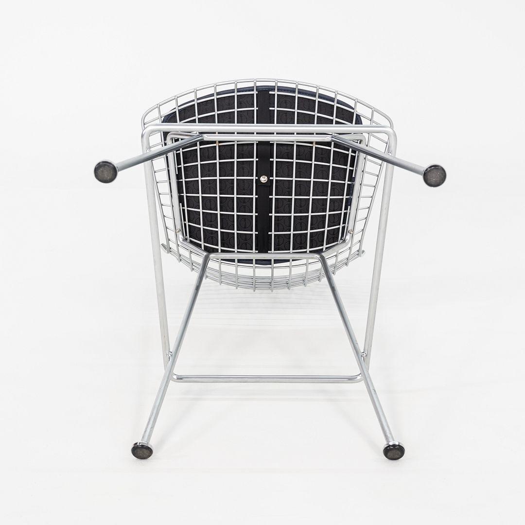 Paire de tabourets de bar en fil de fer Harry Bertoia des années 2010 avec coussins en cuir et cadres chromés en vente 4