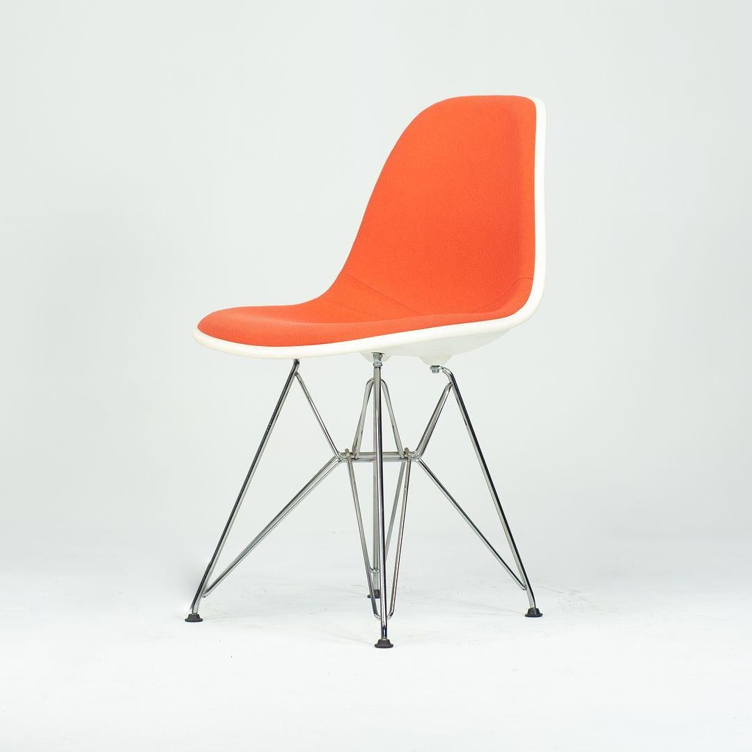 2010s Pair of Herman Miller Eames Dining Side Shell Chairs w/ Orange Upholstery en vente 4