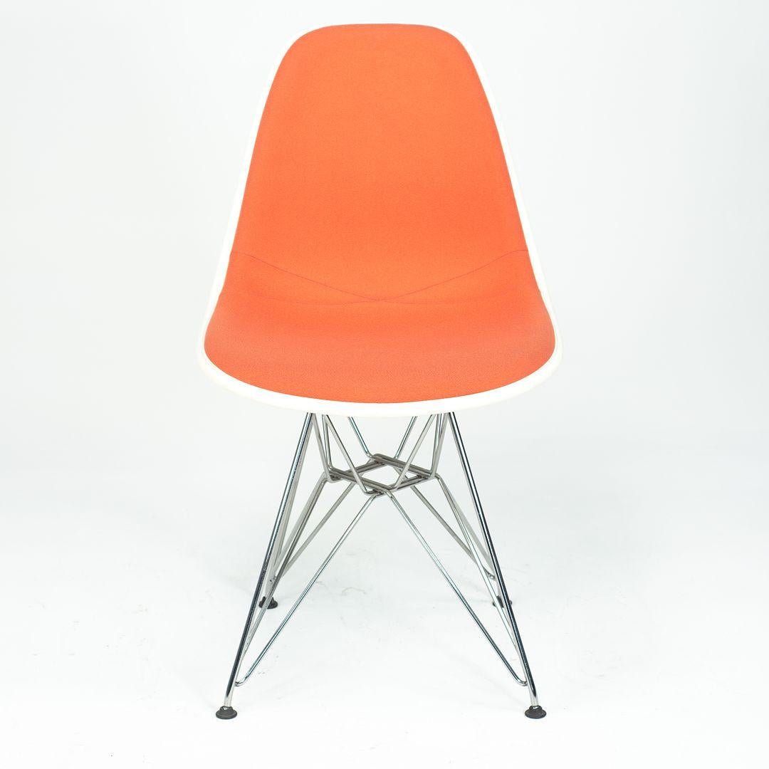2010s Pair of Herman Miller Eames Dining Side Shell Chairs w/ Orange Upholstery en vente 1