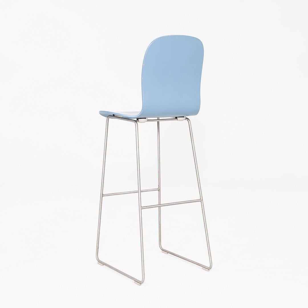 Acier 2010s Paire de tabourets de bar Jasper Morrison pour Cappellini TATE en bleu en vente