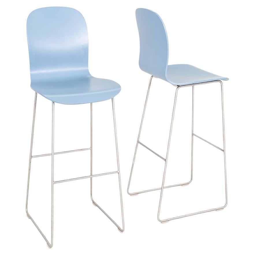 2010s Paire de tabourets de bar Jasper Morrison pour Cappellini TATE en bleu en vente