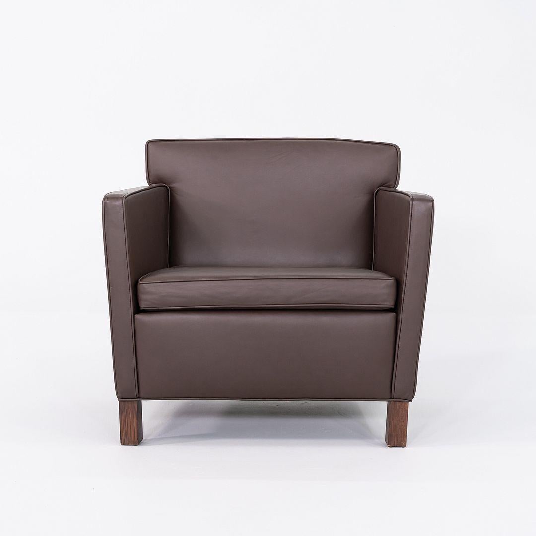 2010er Paar Mies van der Rohe für Knoll Krefeld Lounge Sessel in Brown Leder im Angebot 4