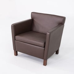 2010s Pair of Mies van der Rohe for Knoll Krefeld Lounge Chairs in Brown Leather