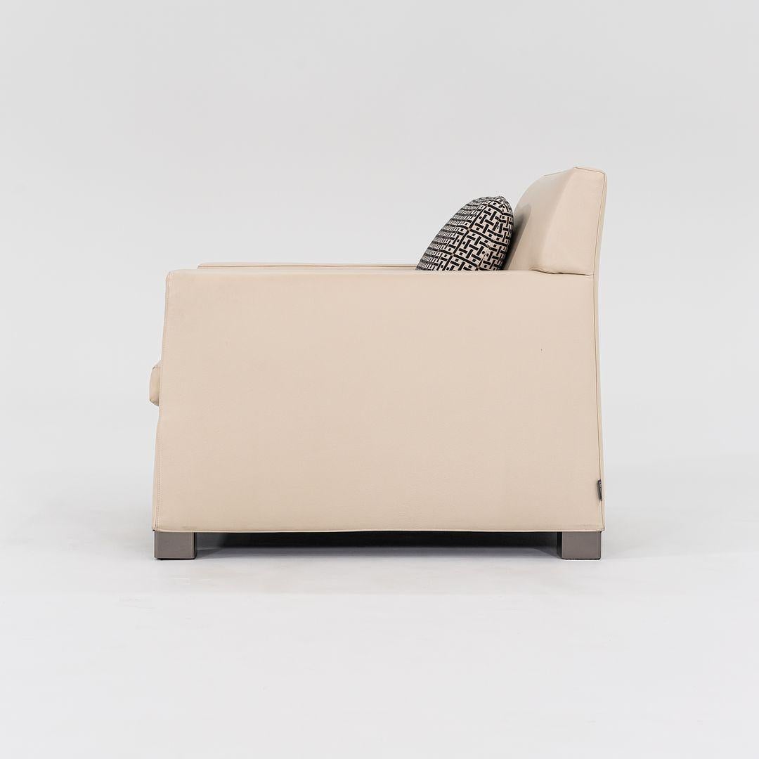 2010er Paar Minotti Club Lounge Sessel in Ecru Leder von Rodolfo Dordoni im Angebot 4