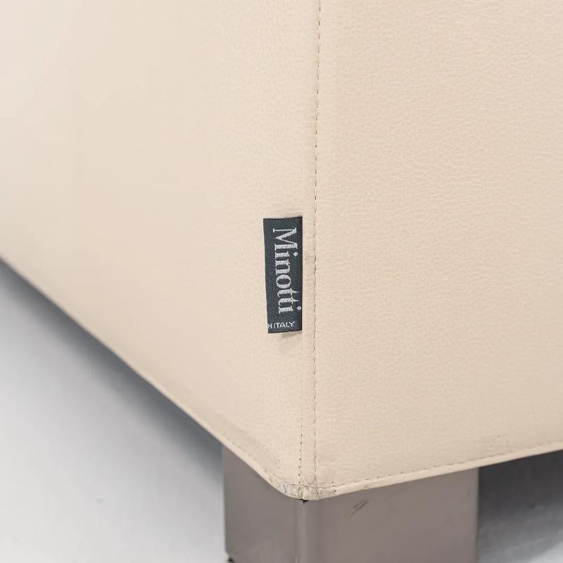 2010er Paar Minotti Club Lounge Sessel in Ecru Leder von Rodolfo Dordoni im Angebot 6