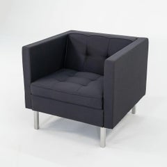 2010s Pair of Nienkamper of Canada Tuxedo Classic Lounge Chairs in Grey Fabric