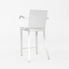 2010s Pair of Philippe Starck for Emeco Hudson Counter Stool in Aluminum w/ Arms