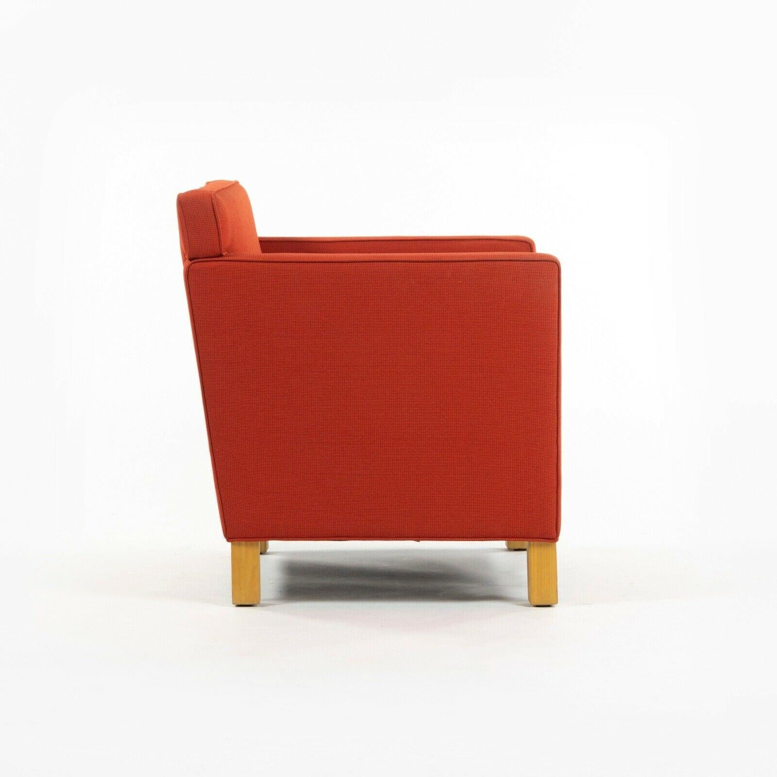 Modern 2010s Pair Original Knoll Mies Van Der Rohe Krefeld Lounge Chair Orange Fabric