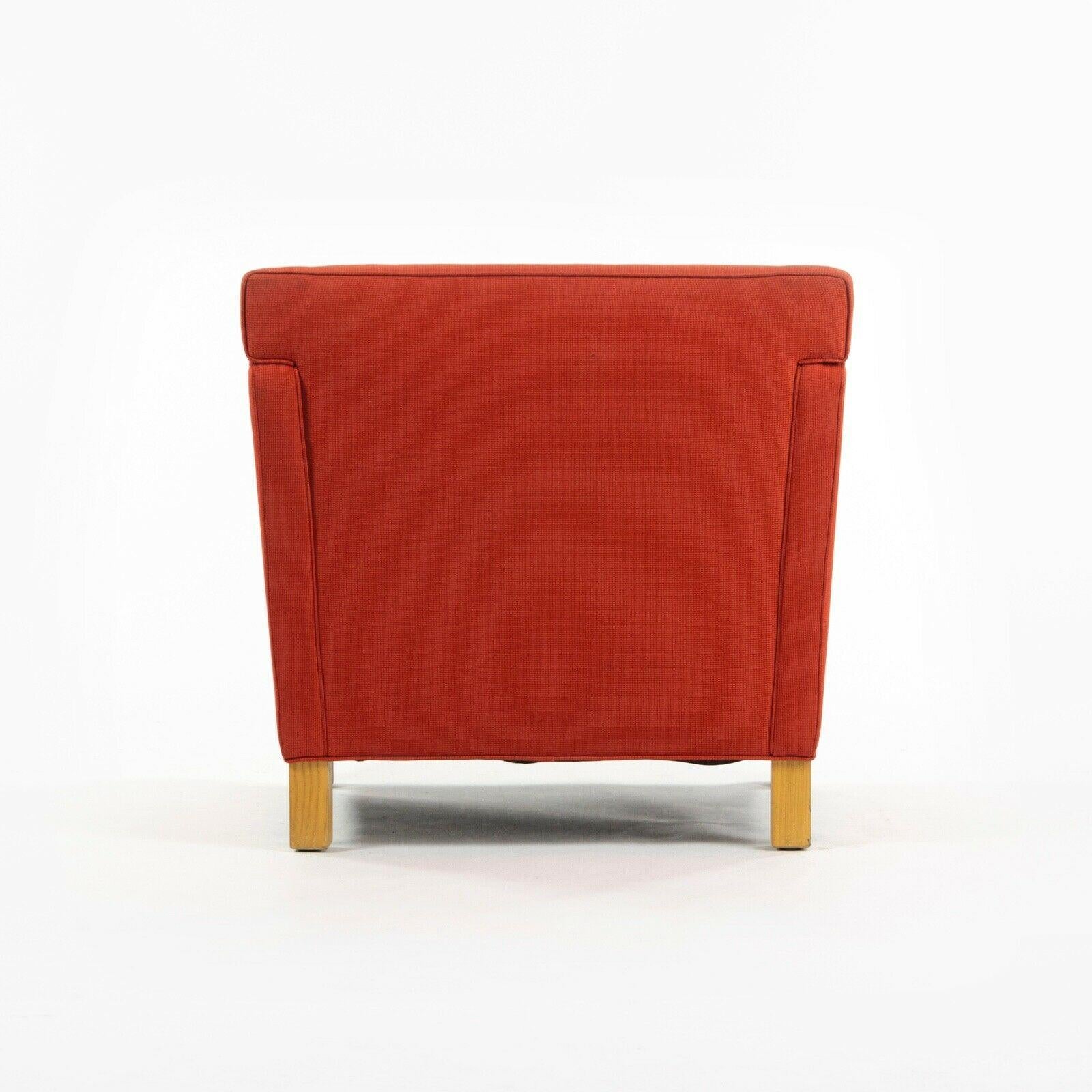 2010s Pair Original Knoll Mies Van Der Rohe Krefeld Lounge Chair Orange Fabric In Good Condition In Philadelphia, PA