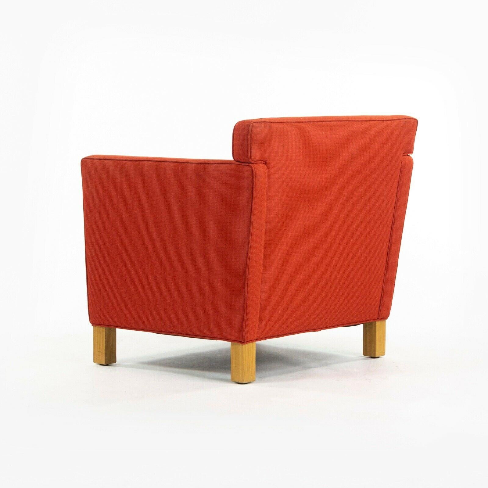 Contemporary 2010s Pair Original Knoll Mies Van Der Rohe Krefeld Lounge Chair Orange Fabric