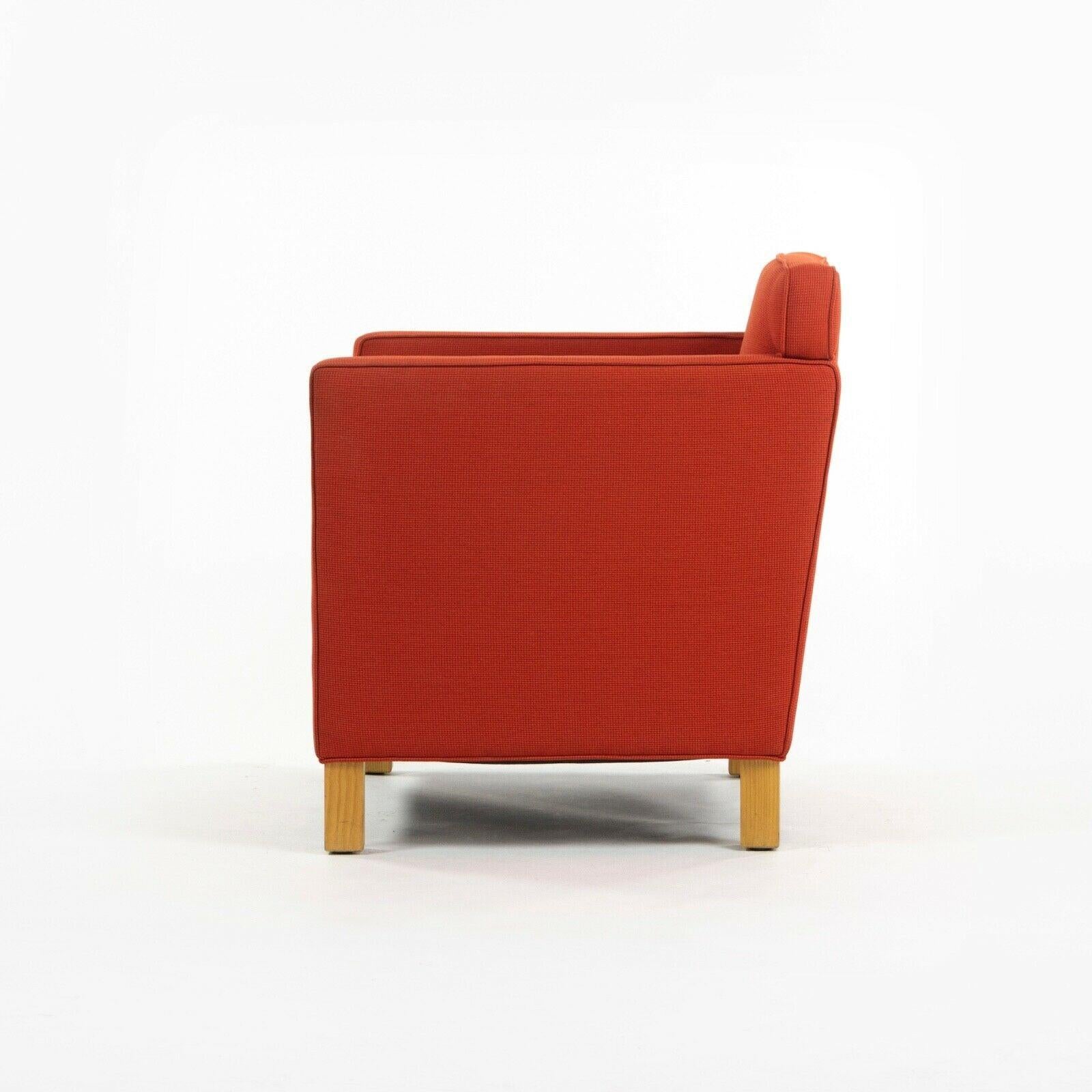 2010s Pair Original Knoll Mies Van Der Rohe Krefeld Lounge Chair Orange Fabric 1