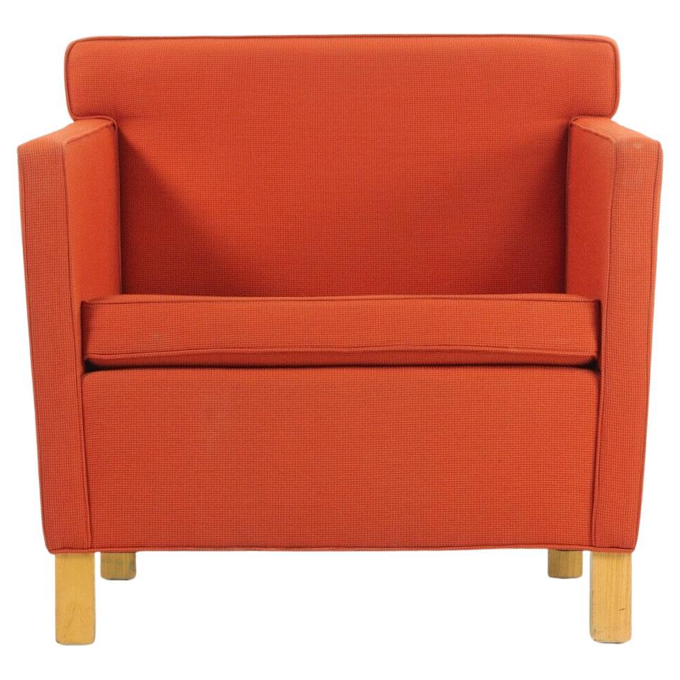 2010s Pair Original Knoll Mies Van Der Rohe Krefeld Lounge Chair Orange Fabric
