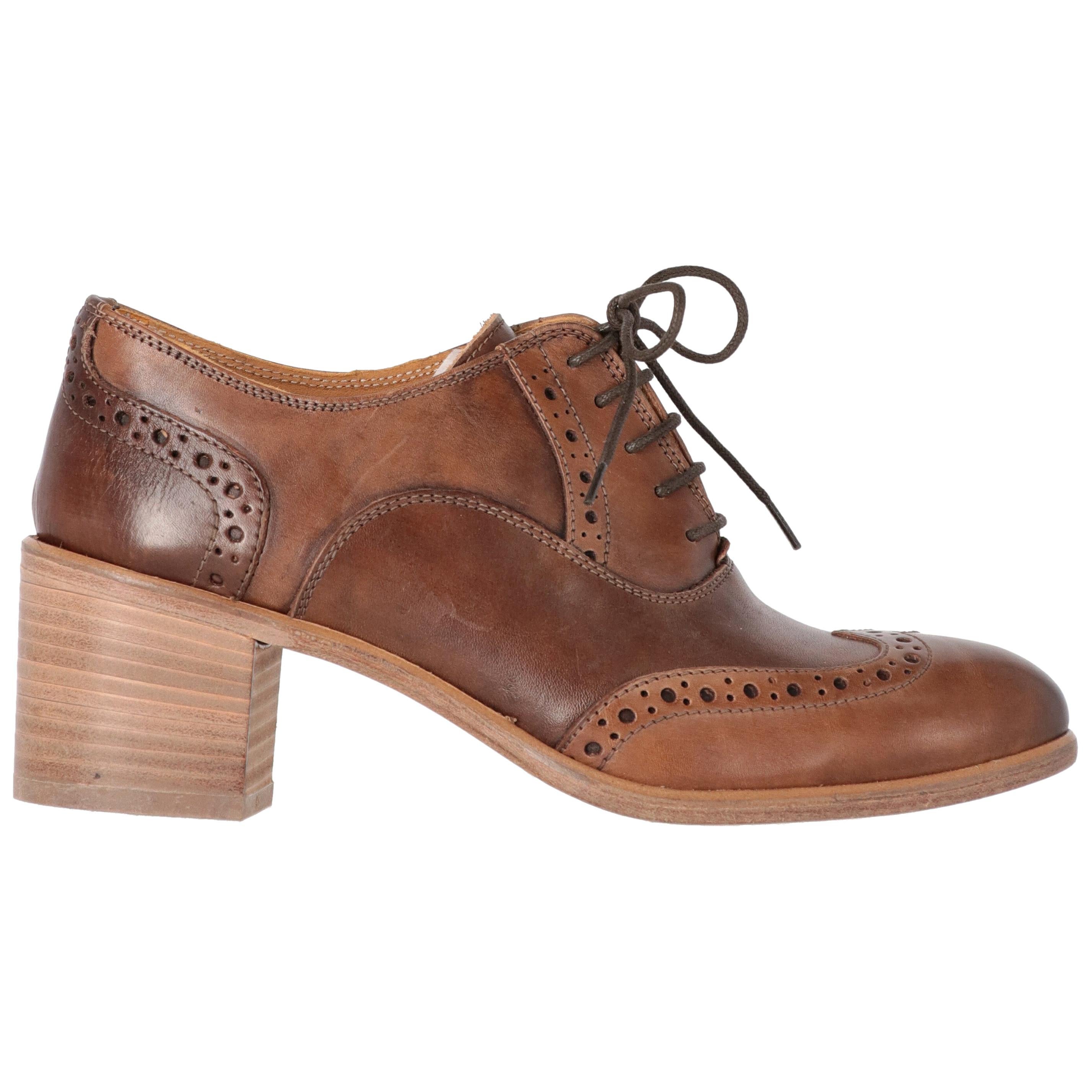 2010s Pollini Leather Lace-up Brogue Shoes
