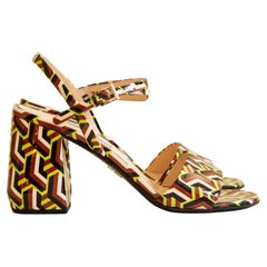 2010s Prada motif abstrait cuir verni multicolore