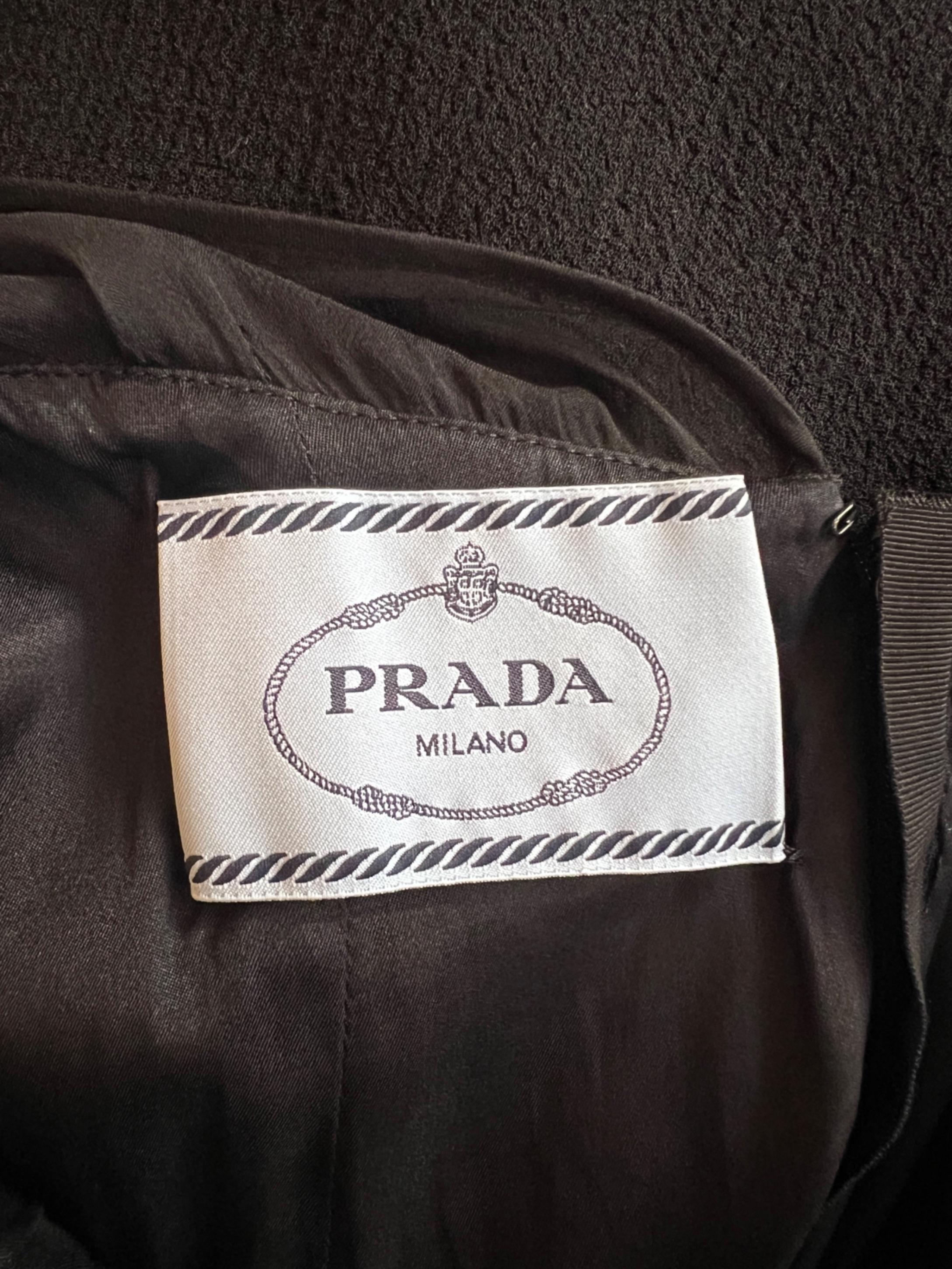 De las mujeres Vestido corpiño negro de Prada de los años 2010 con parte superior y mangas de gasa en venta