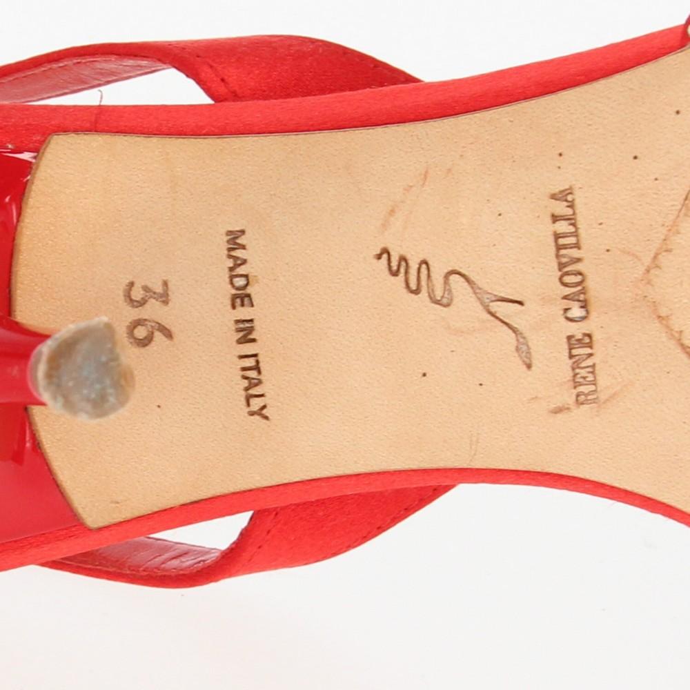2010s René Caovilla Red Heeled Sandals 5