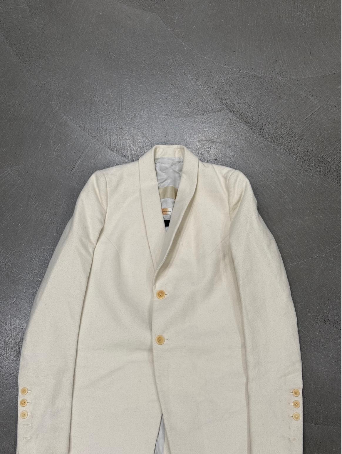 Beige 2010s Rick Owens Owenscorp long tailored coat in vendita