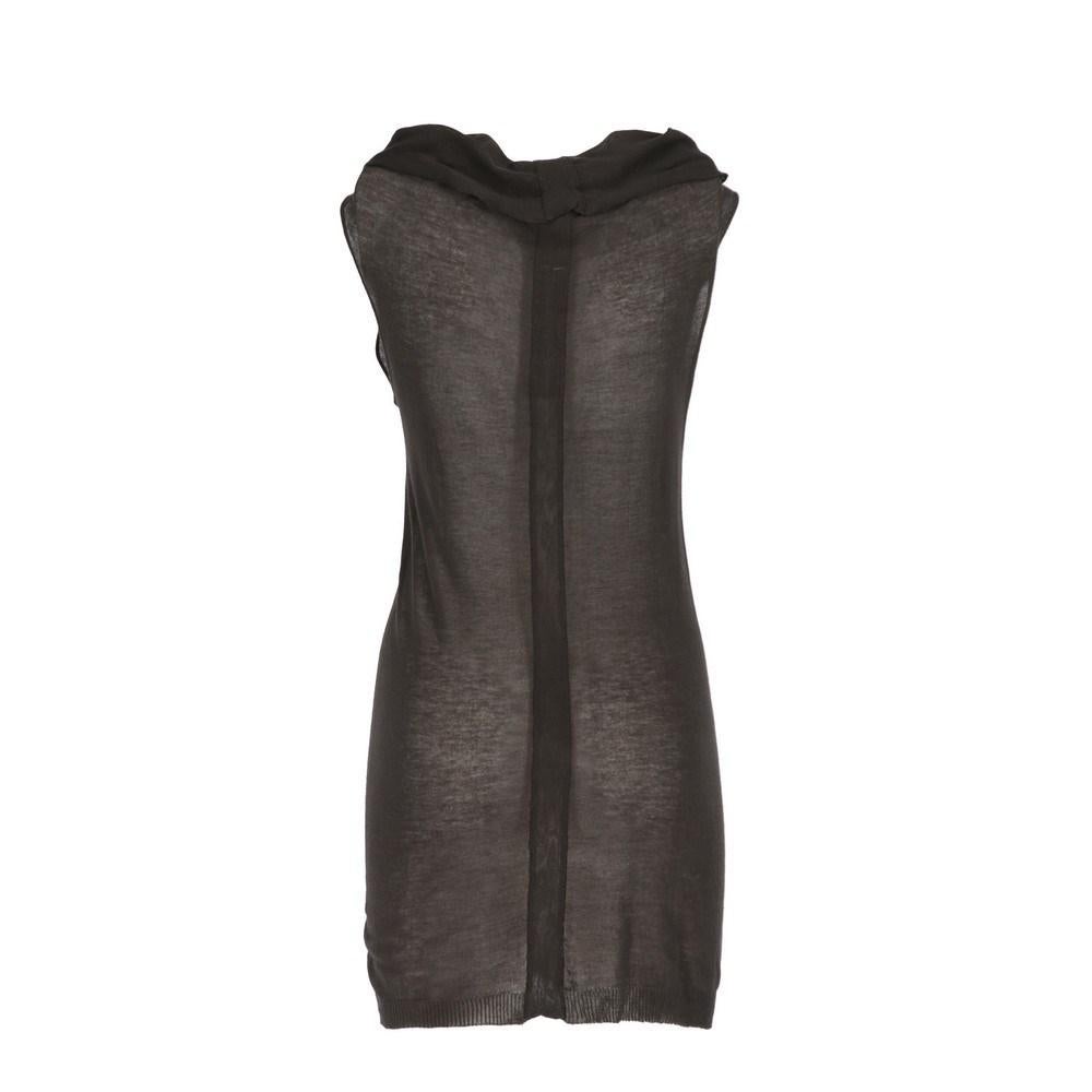 Rick Owens semi-transparent gray knit sleeveless dress. Wide cowl neckline and ribbed hem at the bottom.

One sized

Flat measurements
Height: 77 cm
Bust: 38 cm

Product code: X0722

Notes: The garment shows some small holes as shown in the