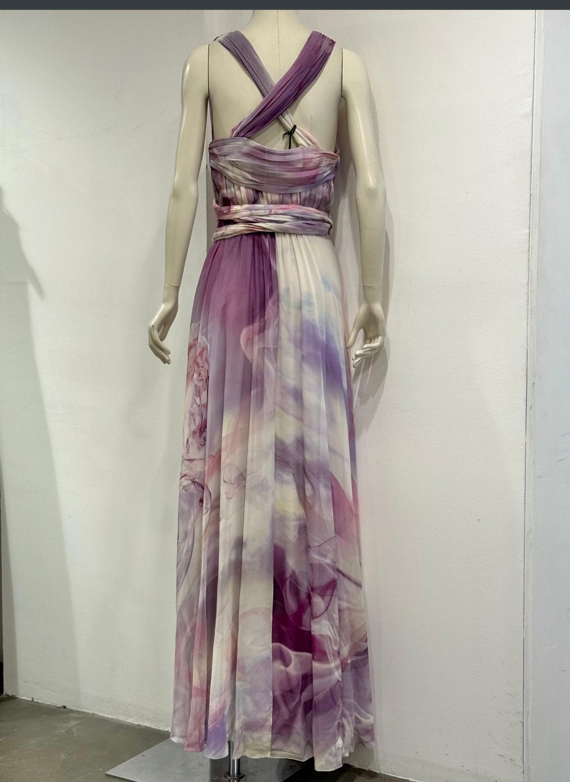 2010s Roberto Cavalli marble print maxi dress in vendita 5