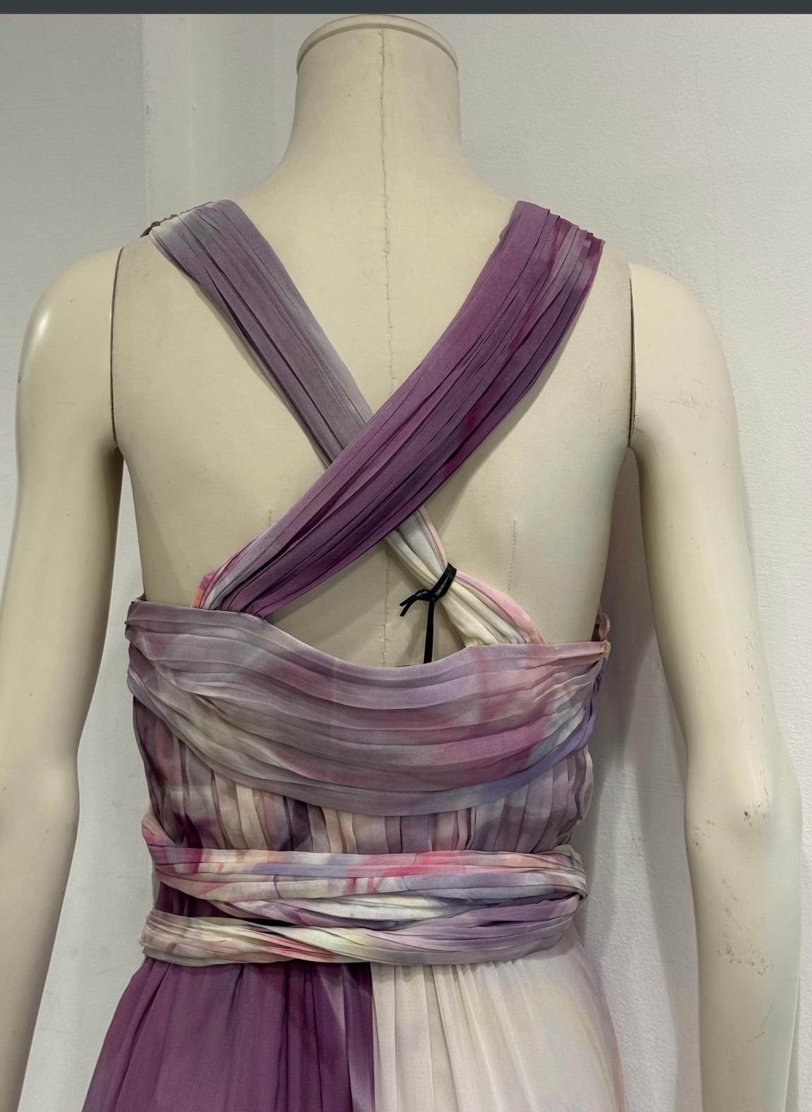 Donna 2010s Roberto Cavalli marble print maxi dress in vendita