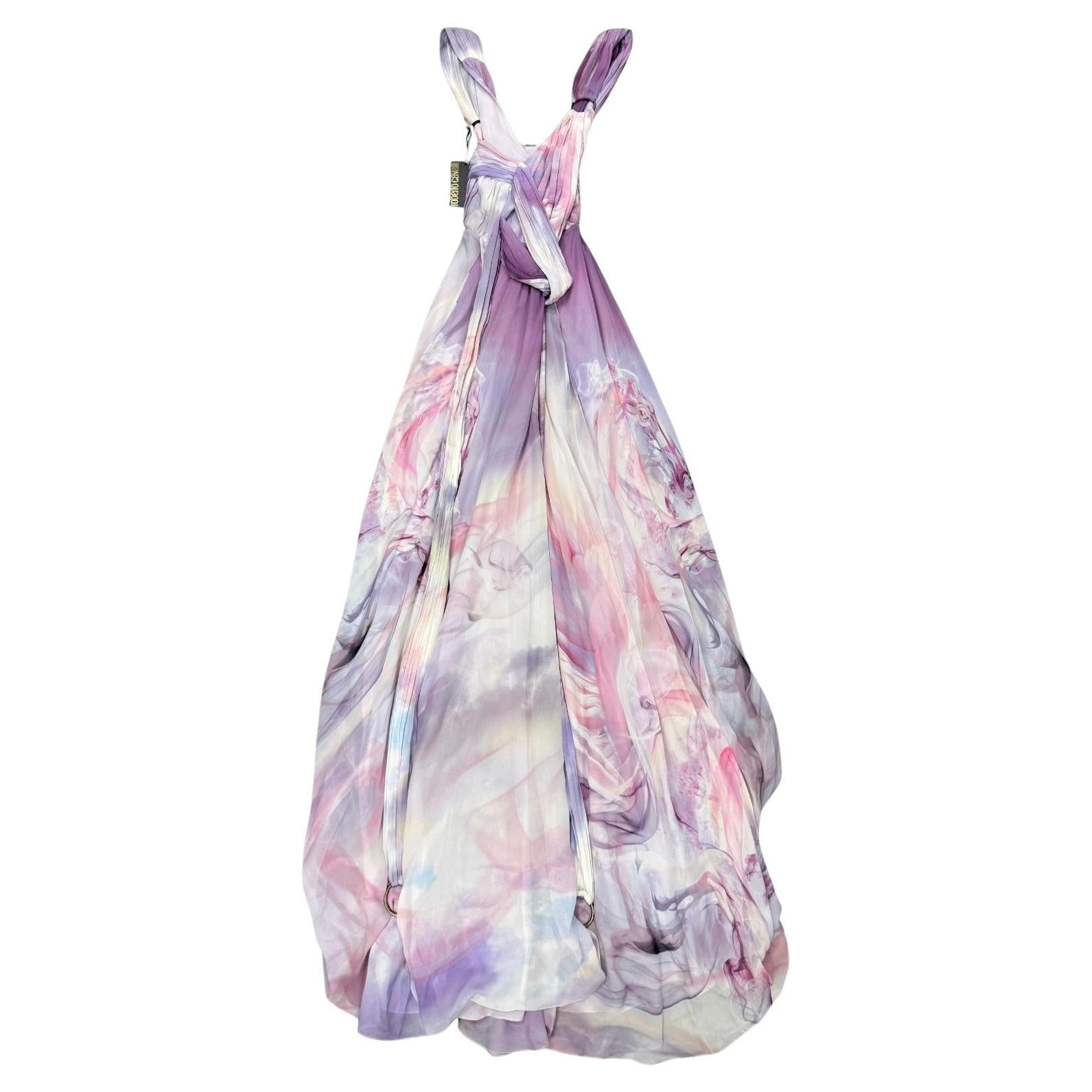 2010s Roberto Cavalli robe longue imprimée marbre