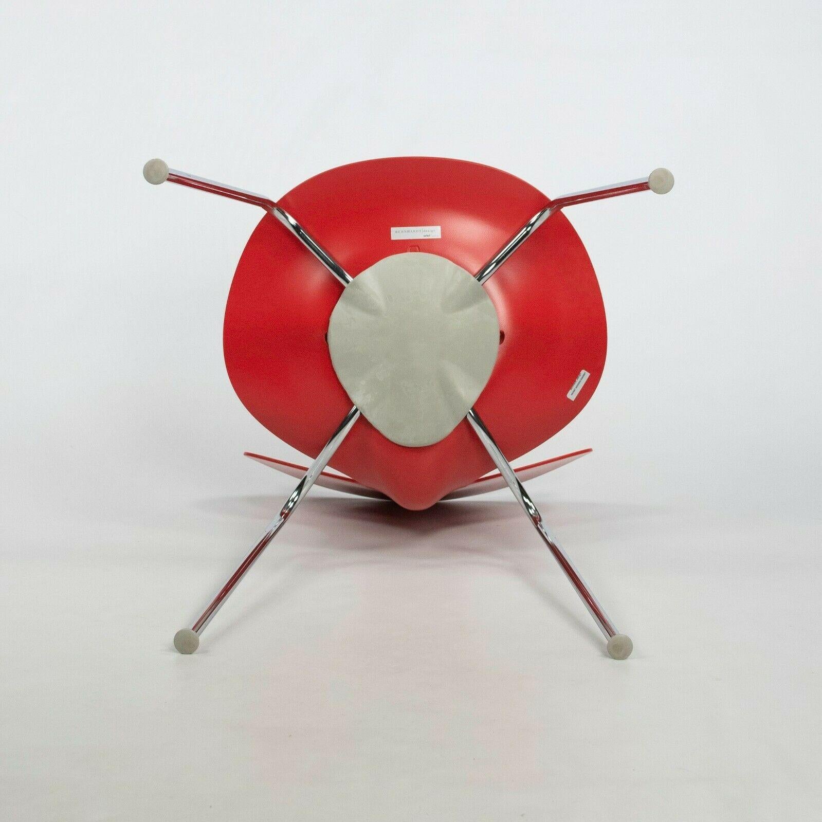 2010s Ross Lovegrove Orbit Chair by Bernhardt Design in Red Plastic Chrome Legs For Sale 5