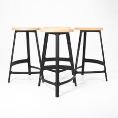 2010s Sean Dix Factory Counter Stool in Steel and Plywood 4x Available