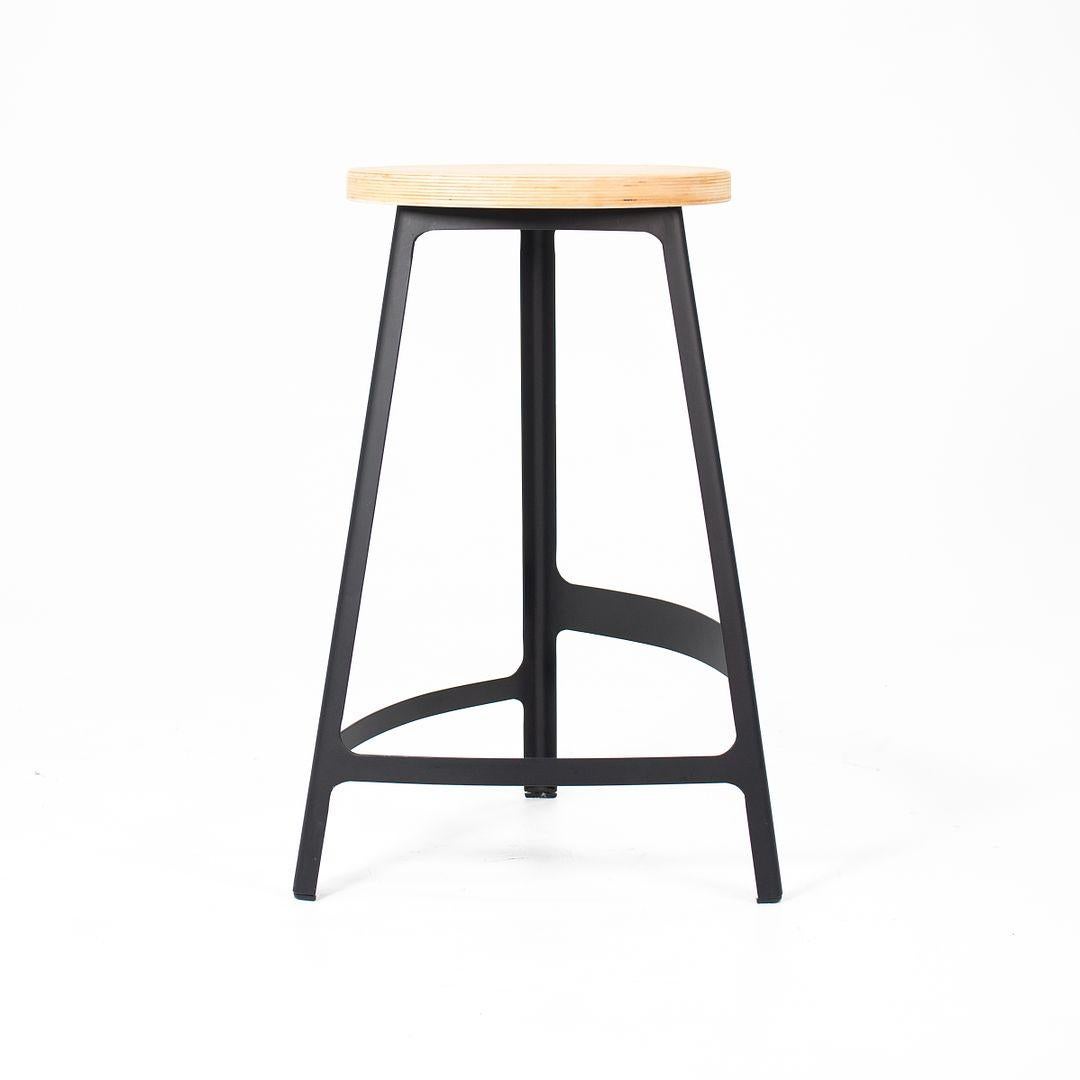 Italian 2010s Sean Dix Factory Counter Stool in Steel and Plywood 4x Available For Sale