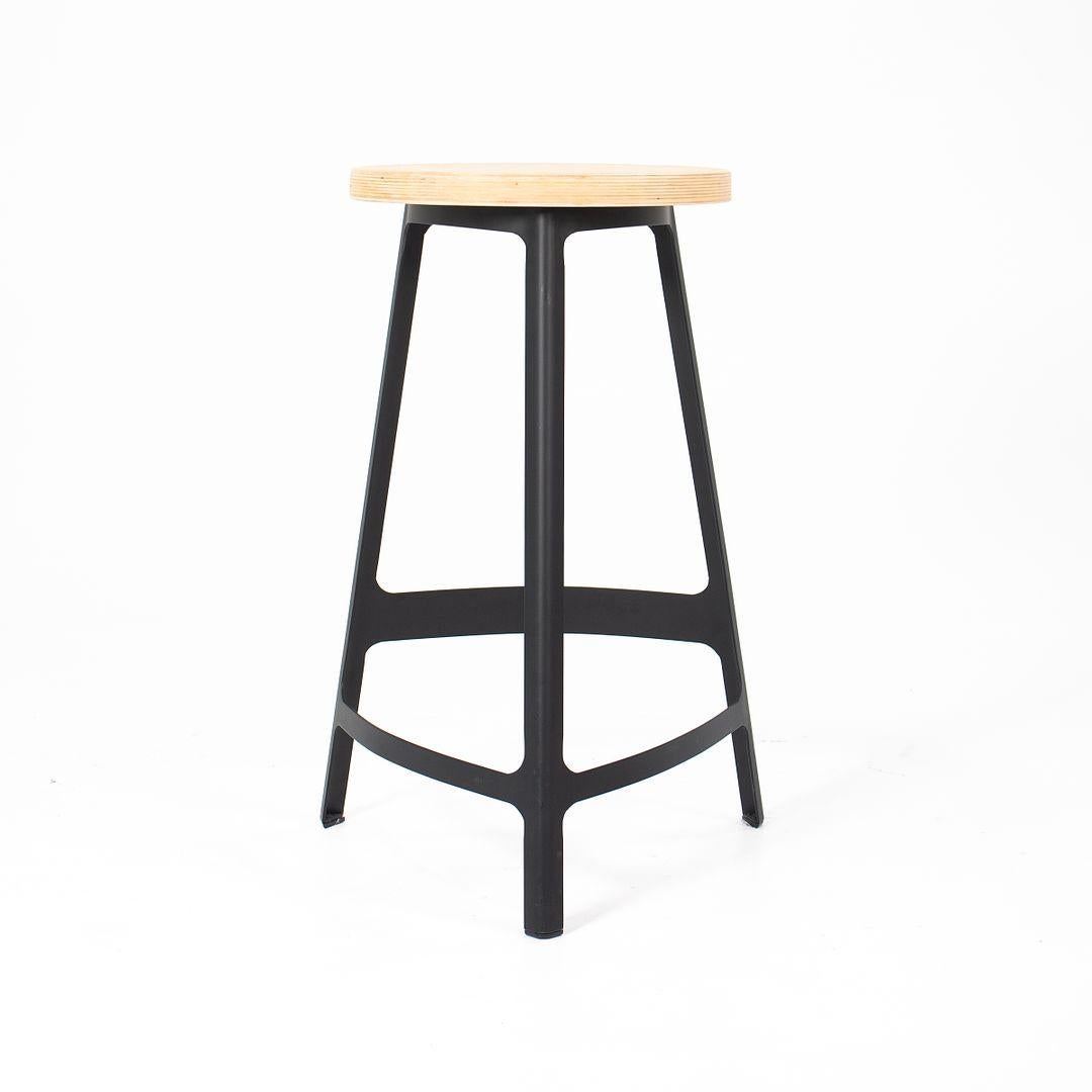 Contemporary 2010s Sean Dix Factory Counter Stool in Steel and Plywood 4x Available For Sale