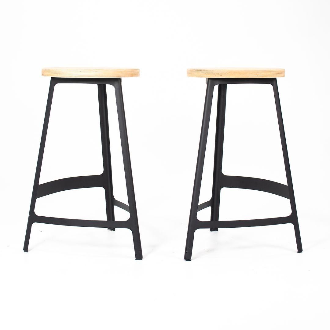 2010s Sean Dix Factory Counter Stool in Steel and Plywood 4x Available For Sale 1