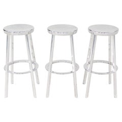 2010s Set of 3 Naoto Fukasawa for Magis Deja-Vu Bar Stools in Polished Aluminum