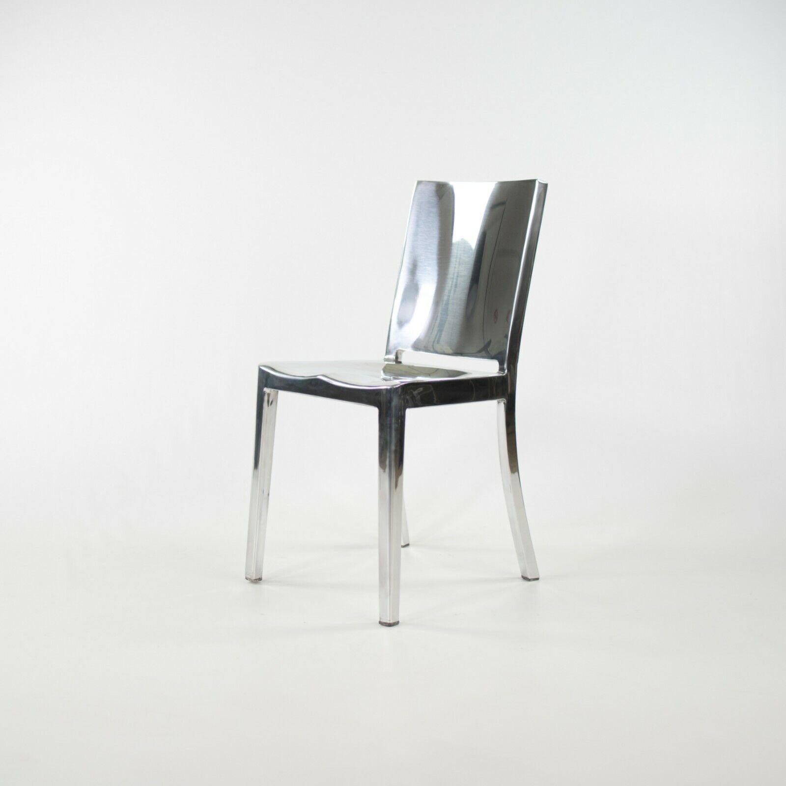 American 2010s Set of Eight Philippe Starck Emeco Hudson Polished Aluminum Dining Chairs