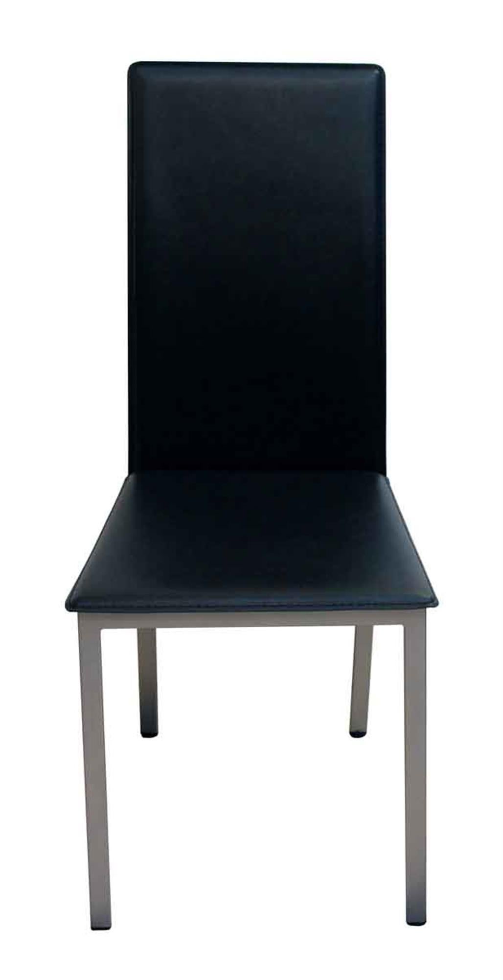 American 2010s Set of Four Black Mid-Century Modern Style Chairs with Aluminum Frame