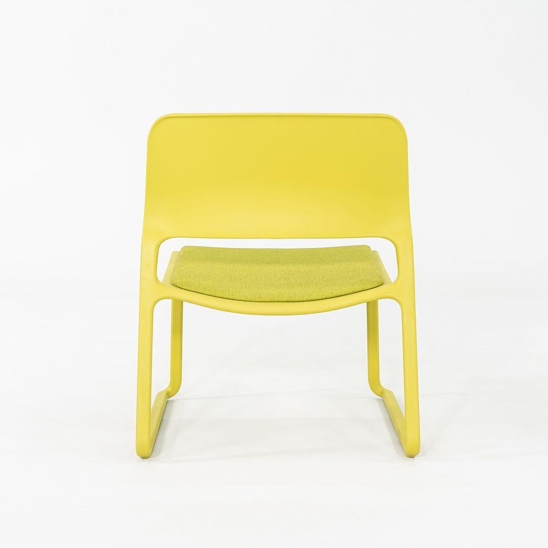 2010s Set of Four Don Chadwick Spark Lounge Stacking Chairs in Lime Green In Good Condition For Sale In Philadelphia, PA