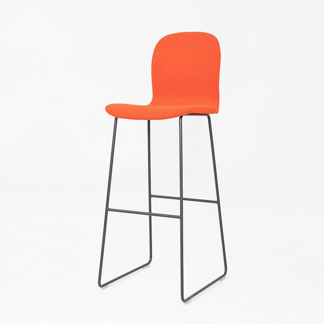 2010s Set of Four Jasper Morrison for Cappellini Tate Bar Stools in Red Fabric (Moderne) im Angebot